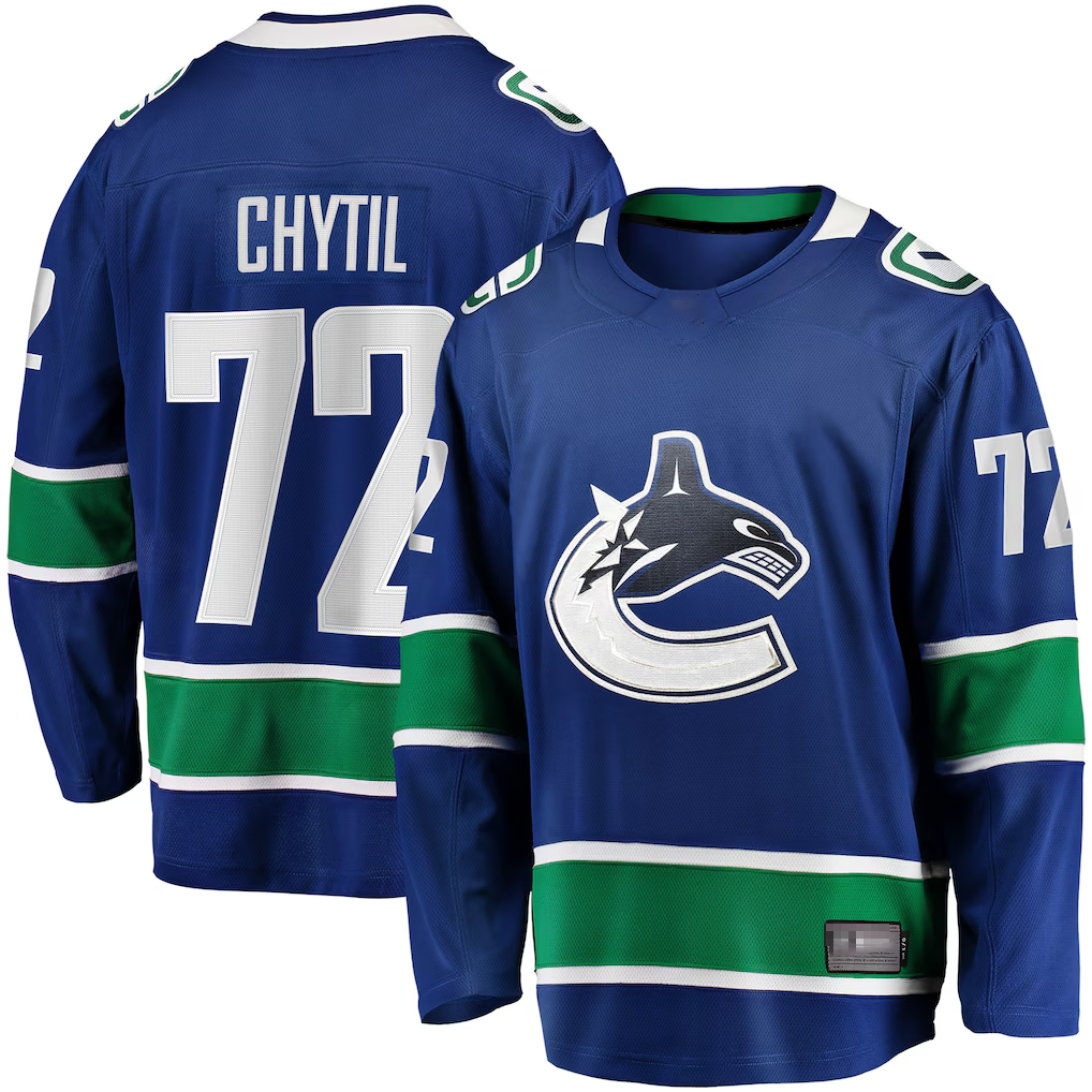 Pouc V.Canucks #72 Filip Chytil Blue Home Breakaway Jerseys