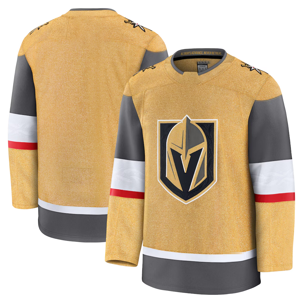 Pouc V.Golden Knights Gold Home Premium Jerseys