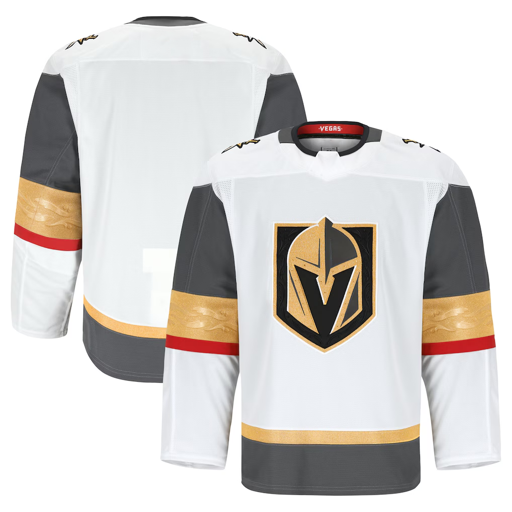 Pouc V.Golden Knights White Away Authentic Pro Jerseys