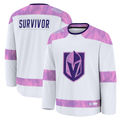 Pouc V.Golden Knights White Hockey Fights Cancer Survivor Practice Jerseys