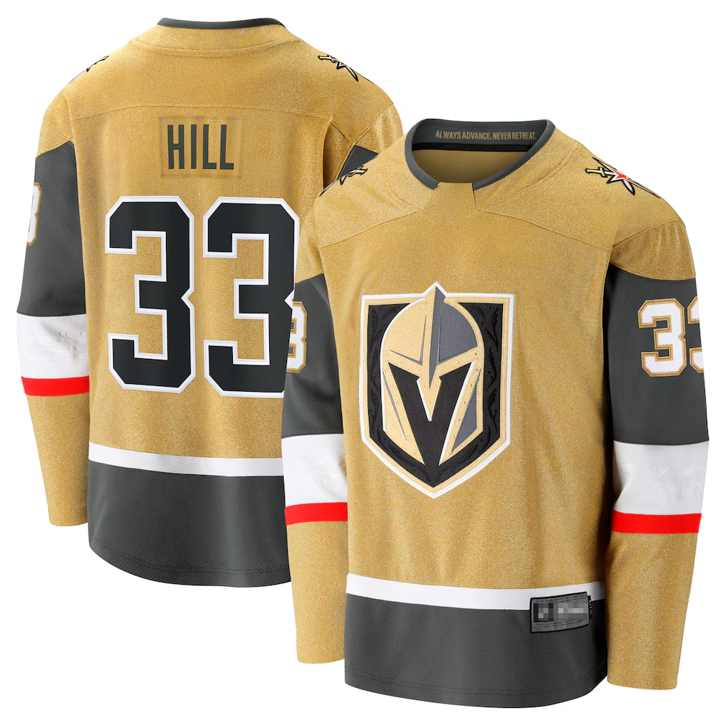 Pouc V.Golden Knights #33 Adin Hill Gold Home Breakaway Jerseys