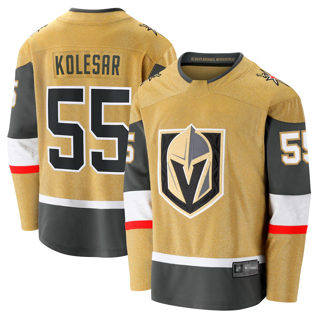 Pouc V.Golden Knights #55 Keegan Kolesar Gold Home Breakaway Jerseys
