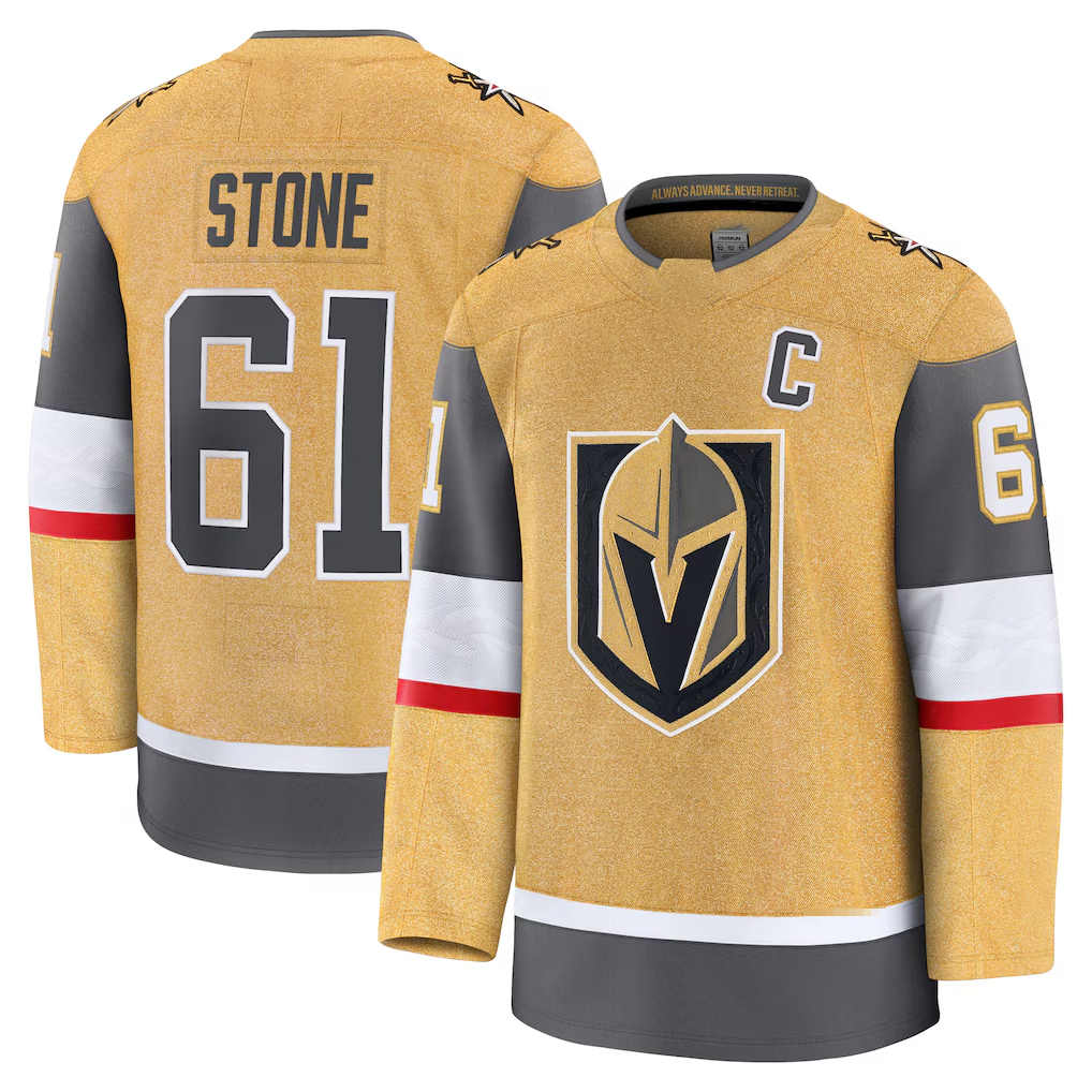 Pouc V.Golden Knights #61 Mark Stone Gold Home Premium Jerseys