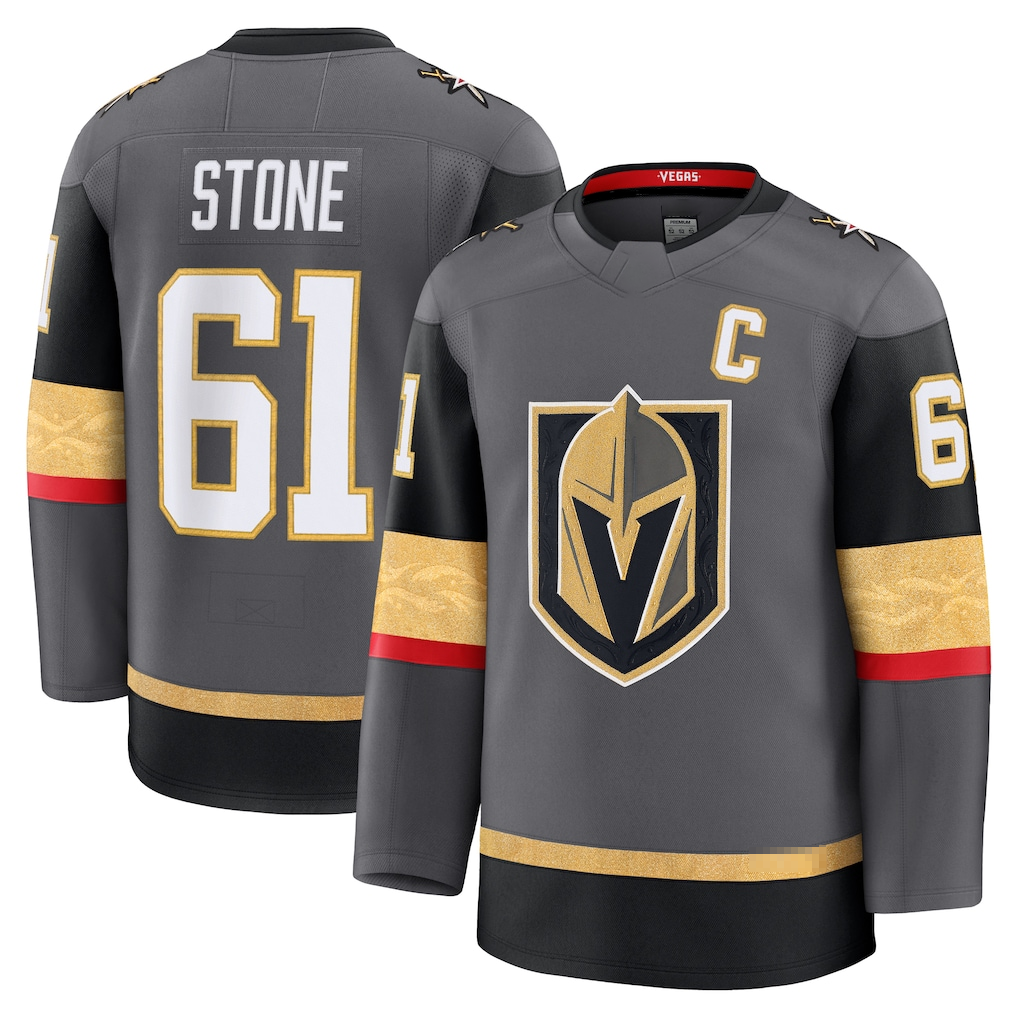 Pouc V.Golden Knights #61 Mark Stone Gray Alternate Premium Jerseys