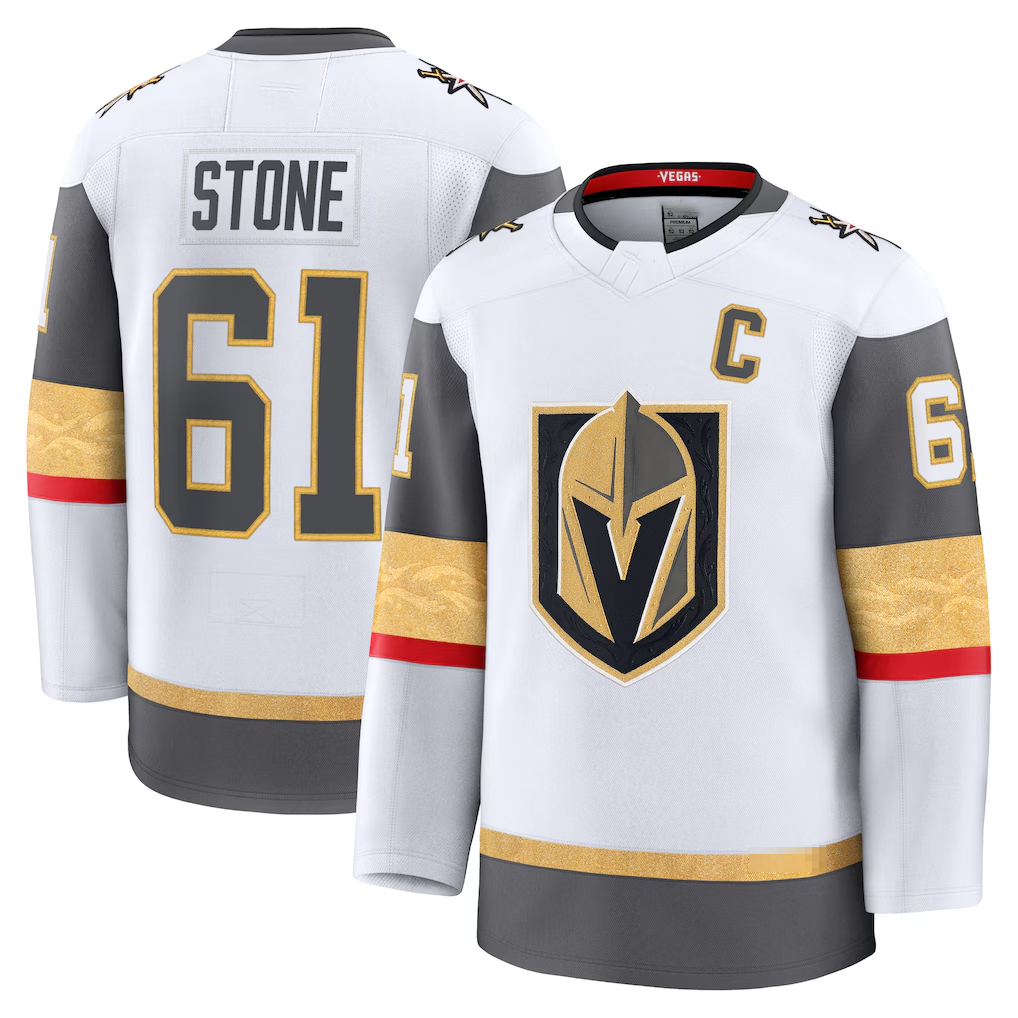 Pouc V.Golden Knights #61 Mark Stone White Away Premium Jerseys
