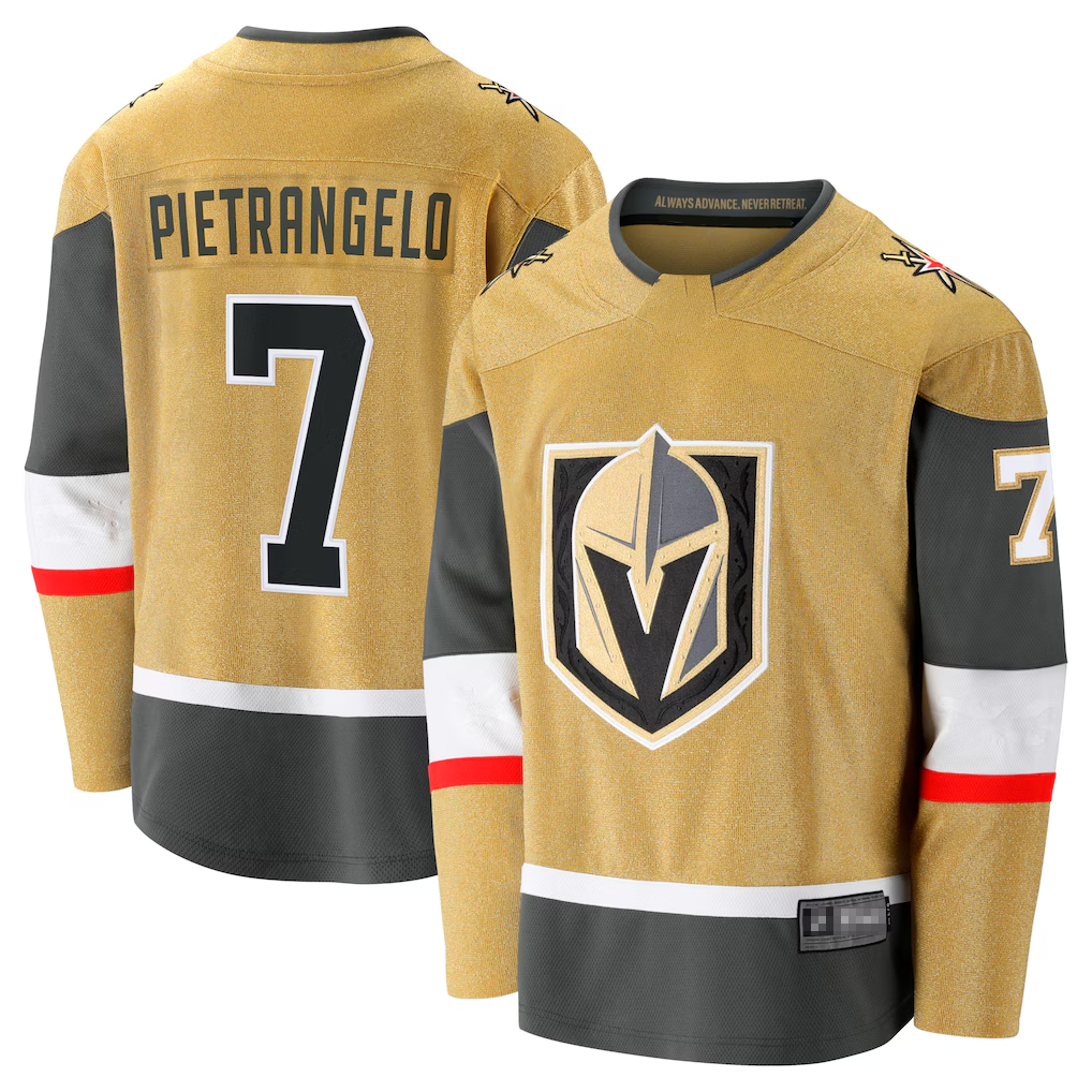Pouc V.Golden Knights #7 Alex Pietrangelo Gold Home Breakaway Jerseys