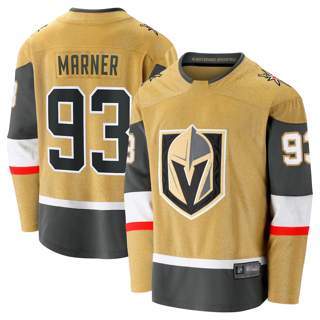 Pouc V.Golden Knights #93 Mitch Marner Gold Home Breakaway Stitched Jerseys