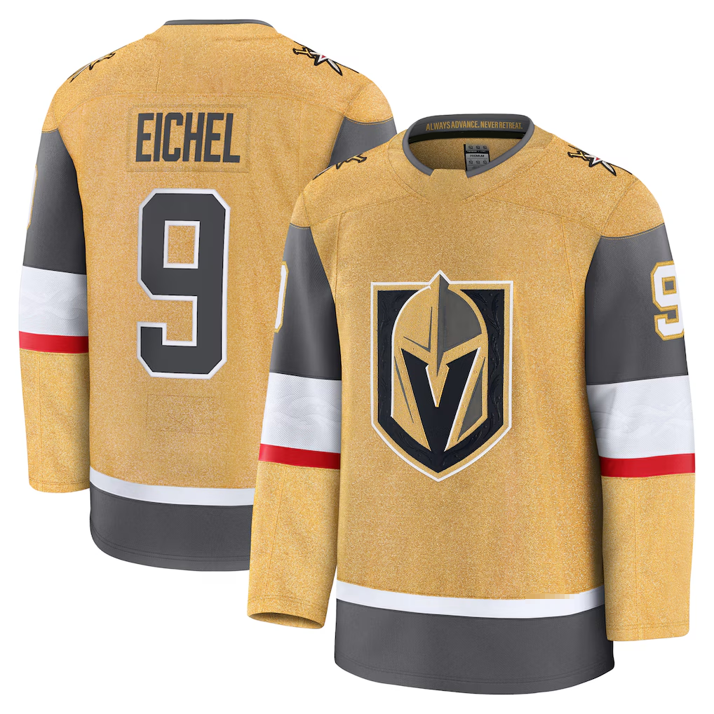 Pouc V.Golden Knights #9 Jack Eichel Gold Home Premium Jerseys