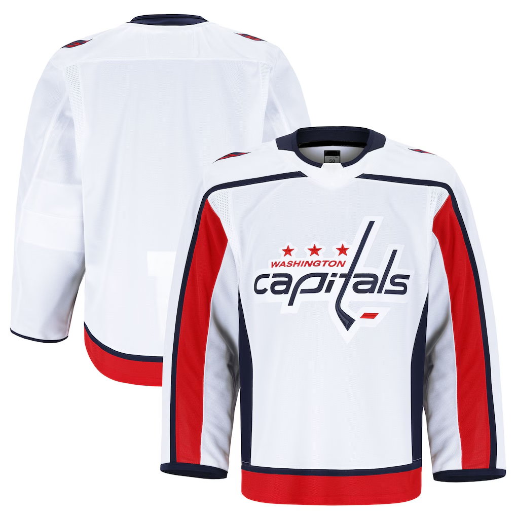 Pouc W.Capitals White Away Authentic Pro Jerseys