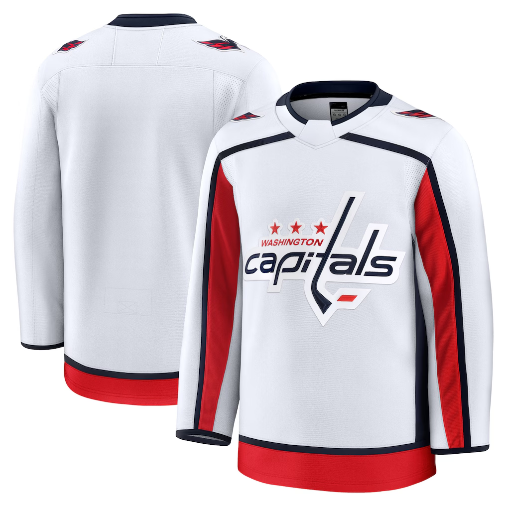 Pouc W.Capitals White Away Premium Jerseys