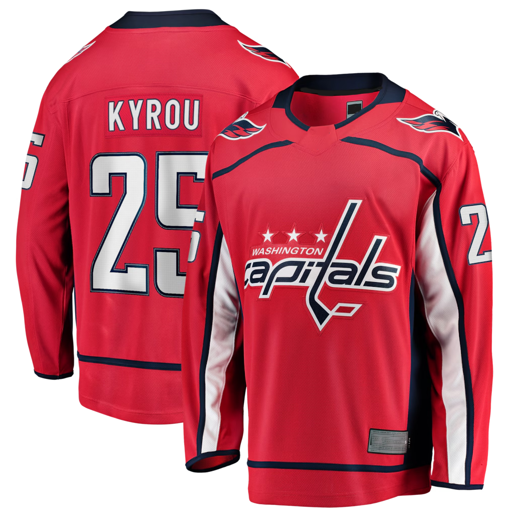 Pouc W.Capitals #25 Jordan Kyrou Red Home Breakaway Jerseys