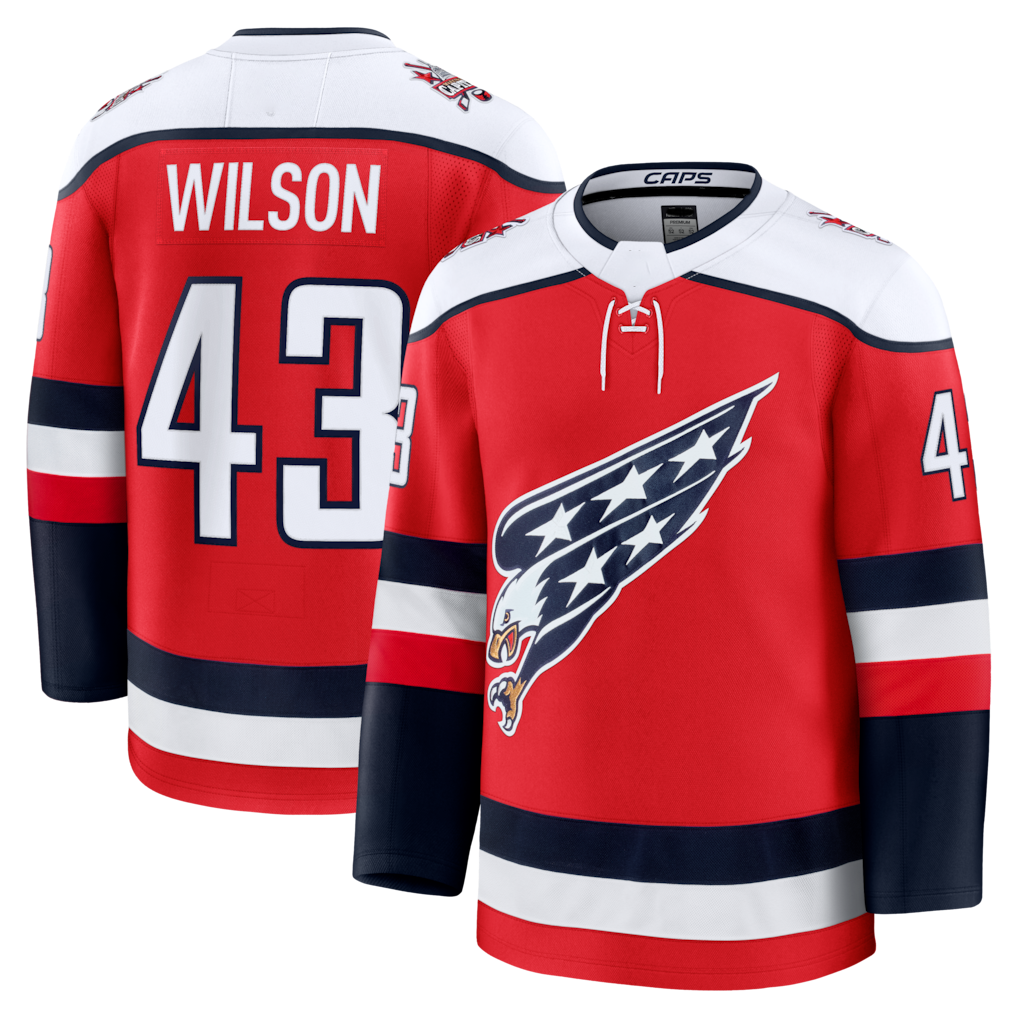 Pouc W.Capitals #43 Tom Wilson Red Alternate Premium Player Jerseys