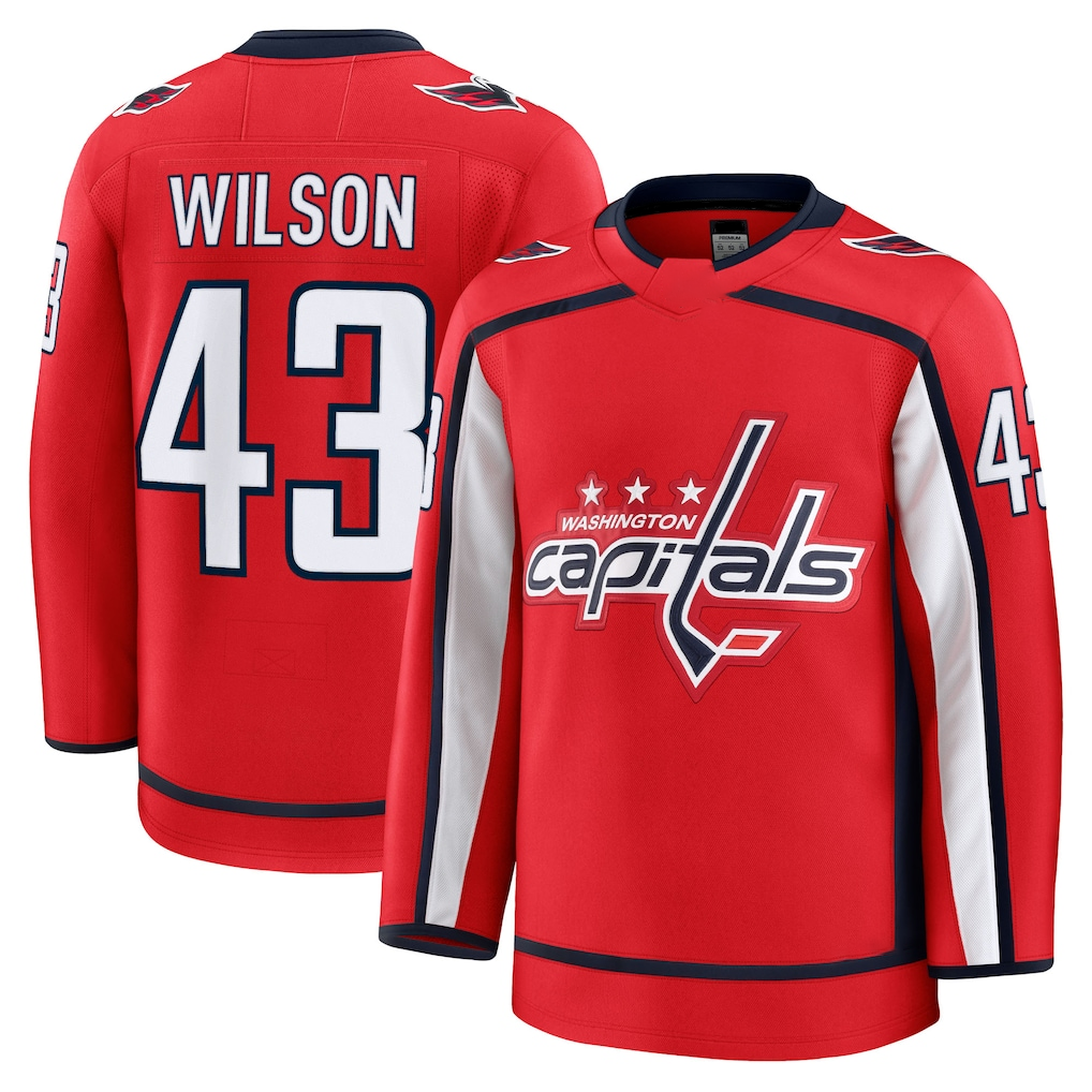 Pouc W.Capitals #43 Tom Wilson Red Home Premium Jerseys
