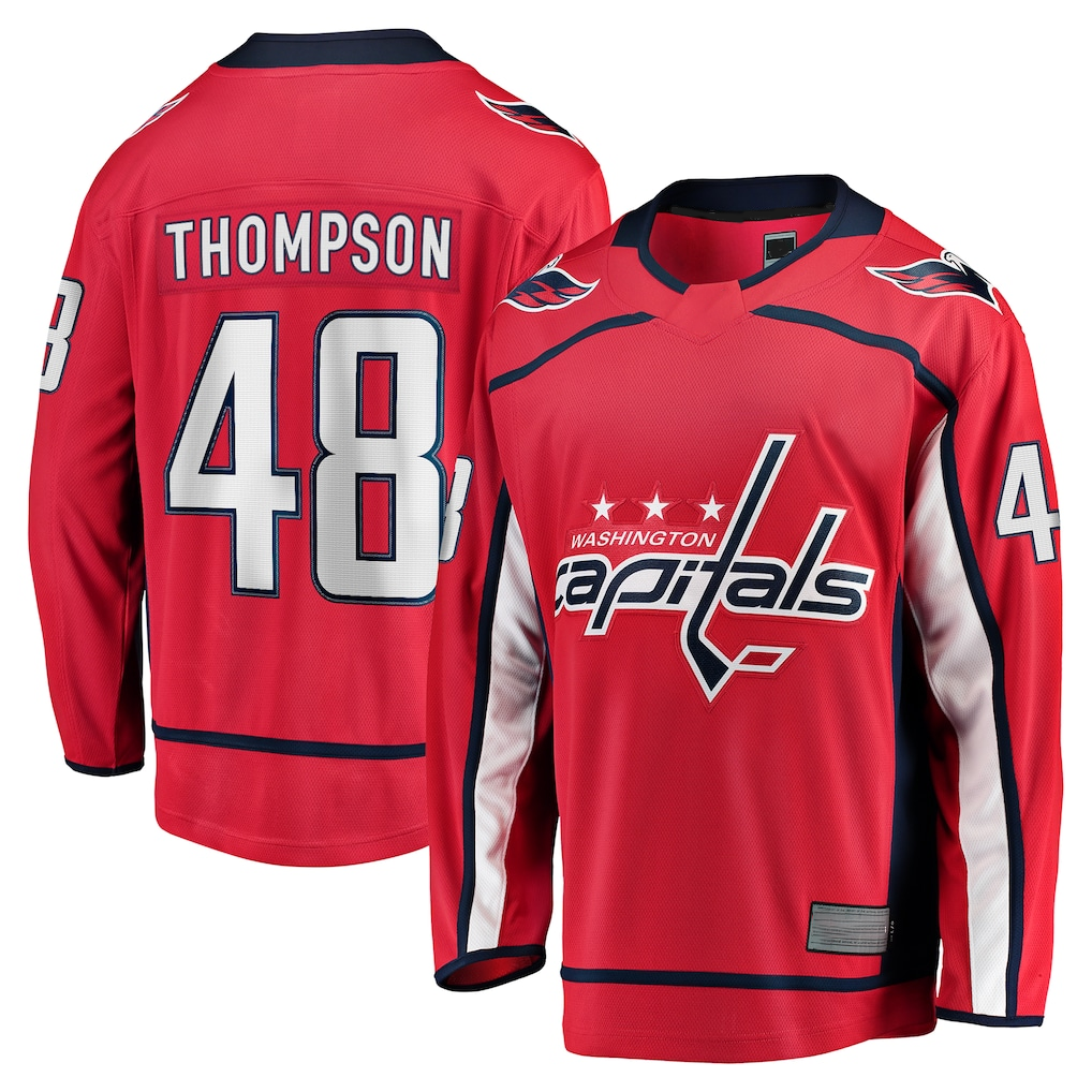 Pouc W.Capitals #48 Logan Thompson Red Home Premier Breakaway Player Jerseys