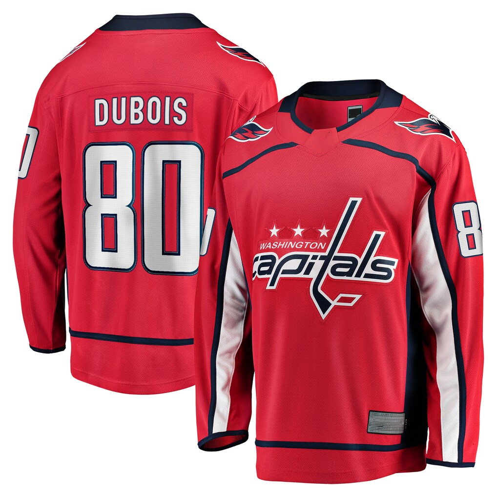Pouc W.Capitals #80 Pierre-Luc Dubois Red Home Premier Breakaway Player Jerseys