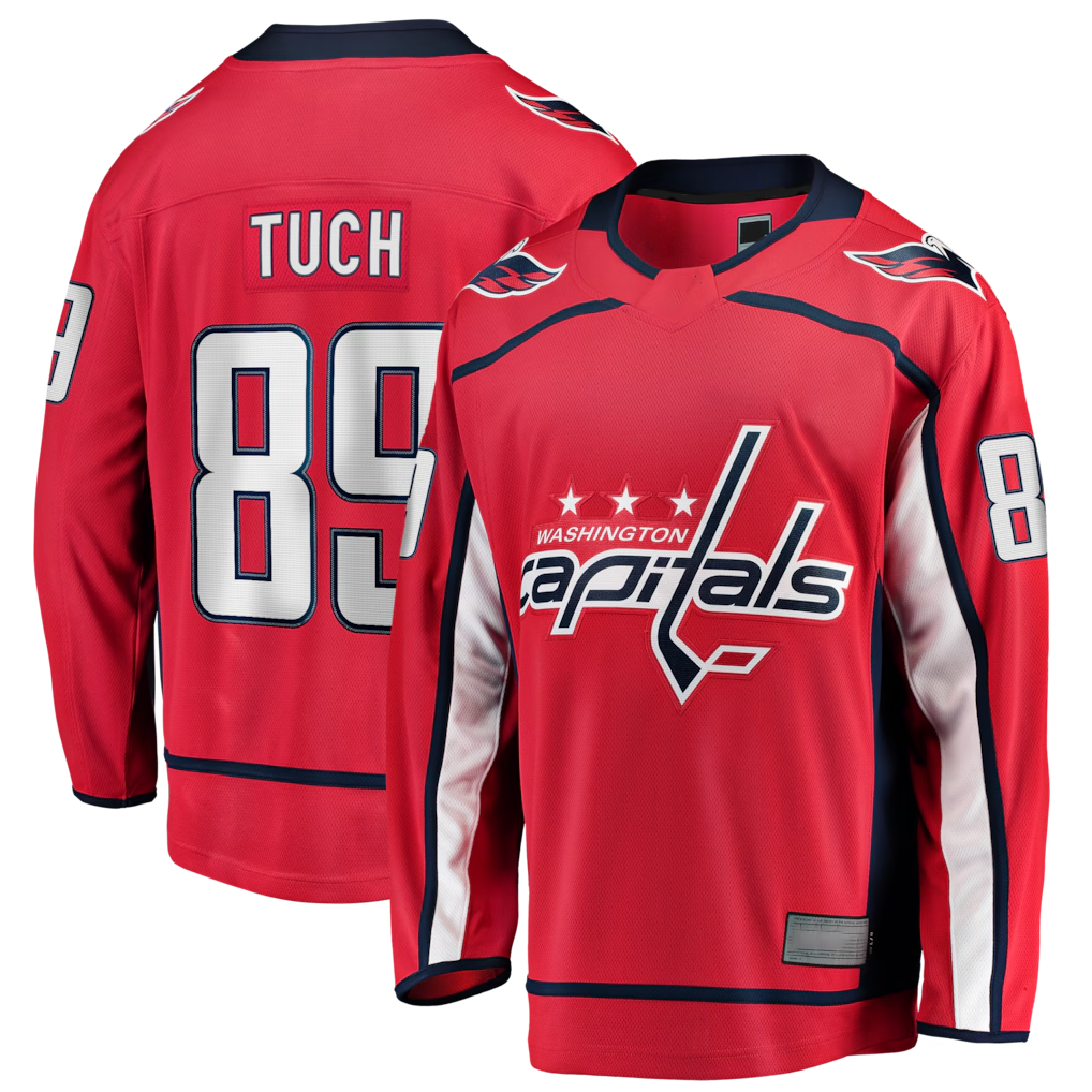 Pouc W.Capitals #89 Alex Tuch Red Home Breakaway Jerseys