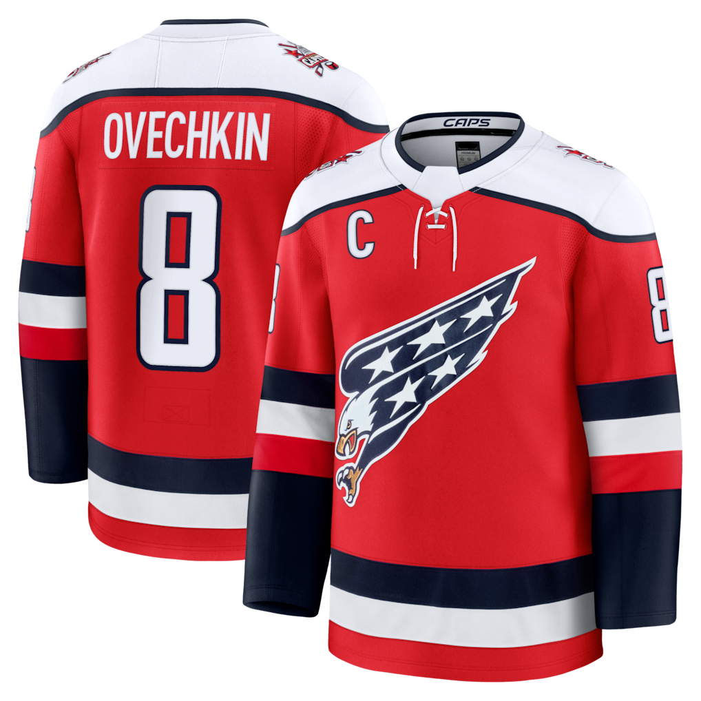 Pouc W.Capitals #8 Alexander Ovechkin Red Alternate Premium Player Jerseys