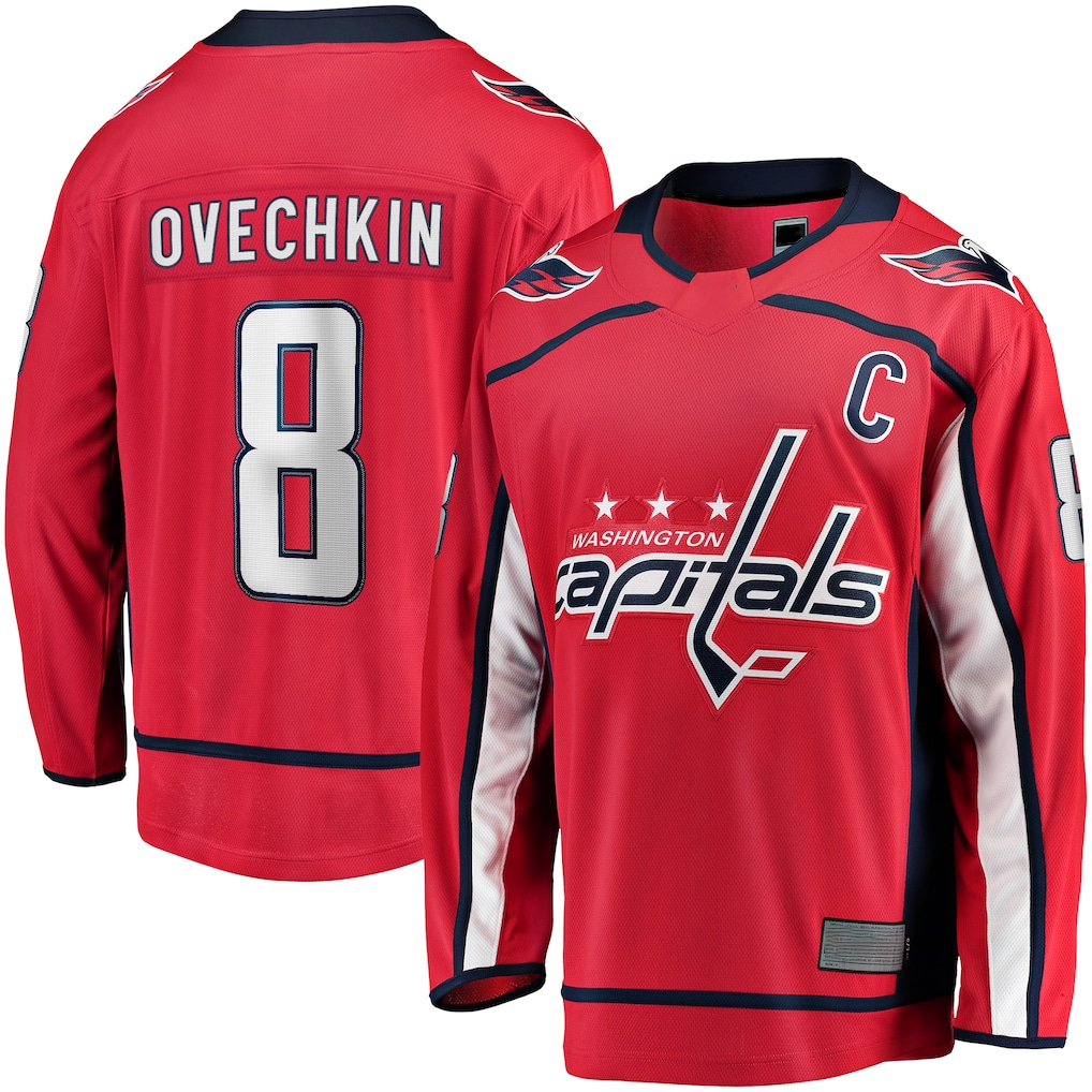 Pouc W.Capitals #8 Alexander Ovechkin Red Captain Patch Home Breakaway Jerseys