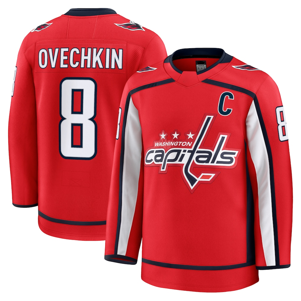 Pouc W.Capitals #8 Alexander Ovechkin Red Home Premium Jerseys