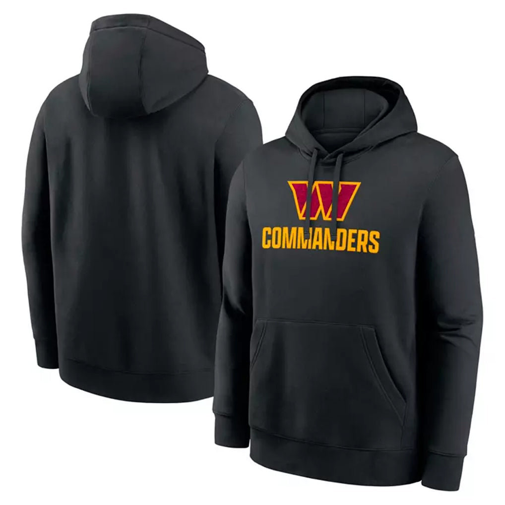 Pouc W.Commanders Black Pullover Hoodies Home Game Blank Player Stitched Jerseys