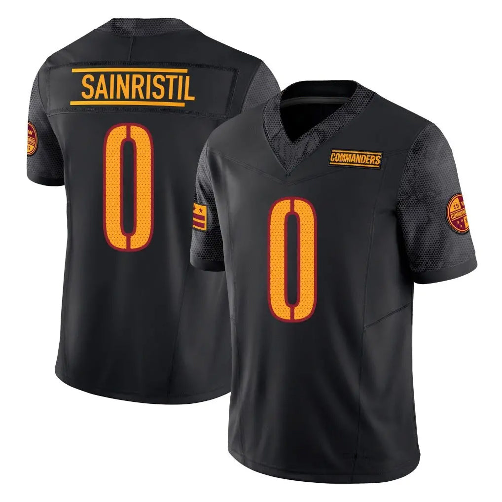 Pouc W.Commanders #0 Mike Sainristil Player Black Vapor F.U.S.E. Limited Stitched Jerseys
