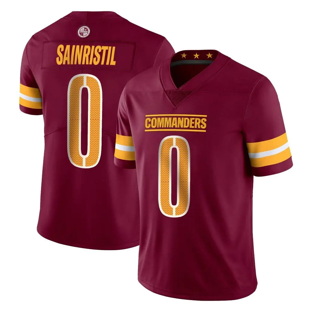 Pouc W.Commanders #0 Mike Sainristil Player Burgundy Vapor Limited Stitched Jerseys