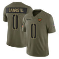 Pouc W.Commanders #0 Mike Sainristil Player Olive Salute To Service Limited Stitched Jerseys