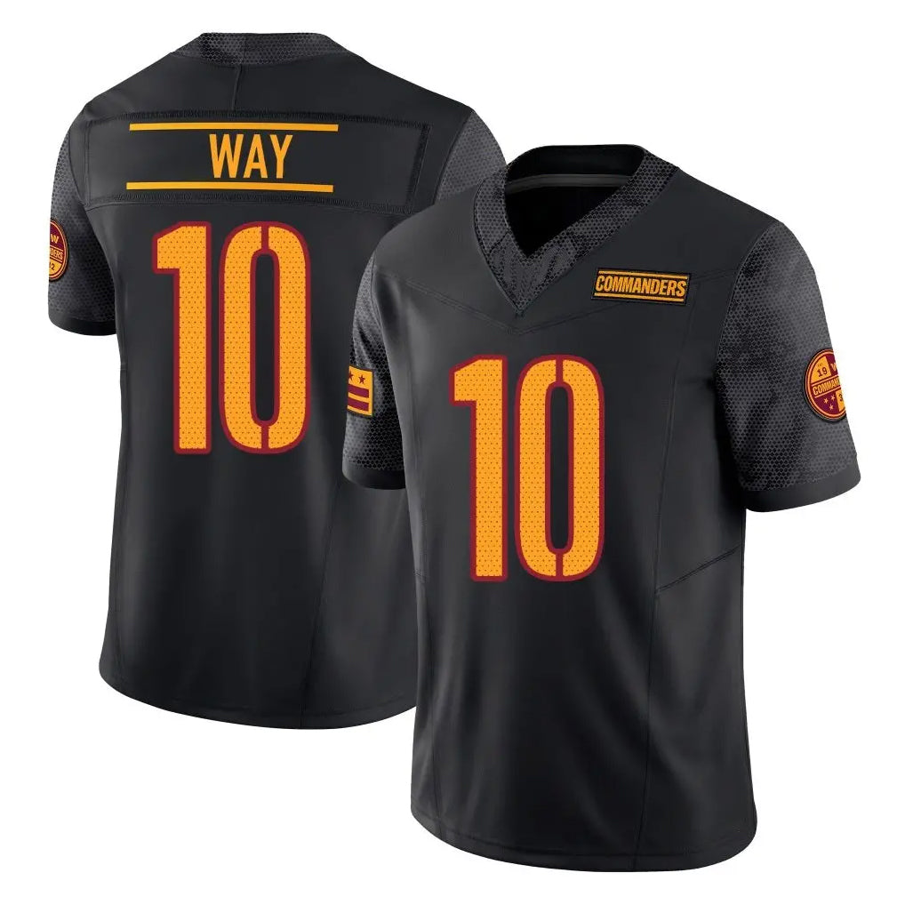 Pouc W.Commanders #10 Tress Way Player Black Limited Vapor F.U.S.E. Home Game Stitched Jerseys