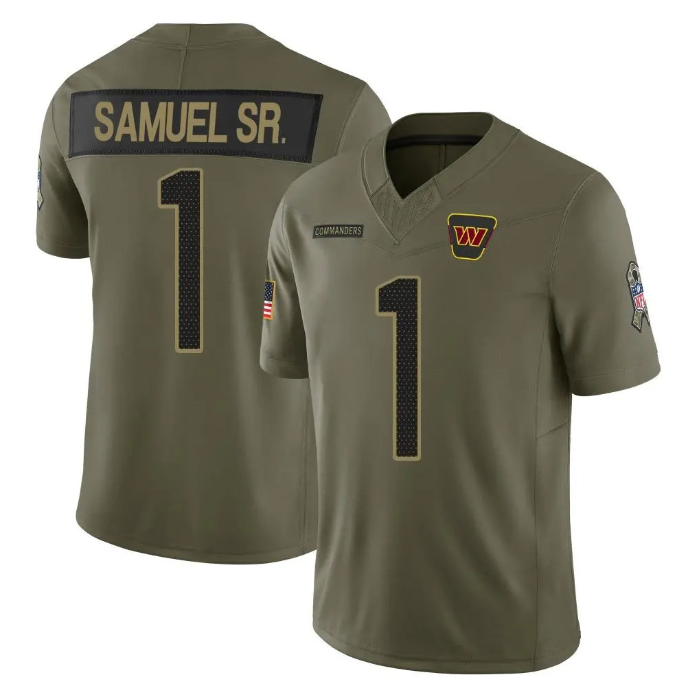 Pouc W.Commanders #1 Deebo Samuel Sr Player Olive Salute To Service Limited Stitched Jerseys