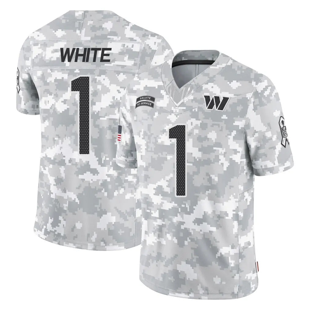 Pouc W.Commanders #1 Rachaad White Player Arctic Camo Limited Salute To Service Home Game Stitched Jerseys