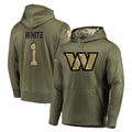 Pouc W.Commanders #1 Rachaad White Player Olive Salute to Service Pullover Hoodie Limited Home Game Stitched Jerseys