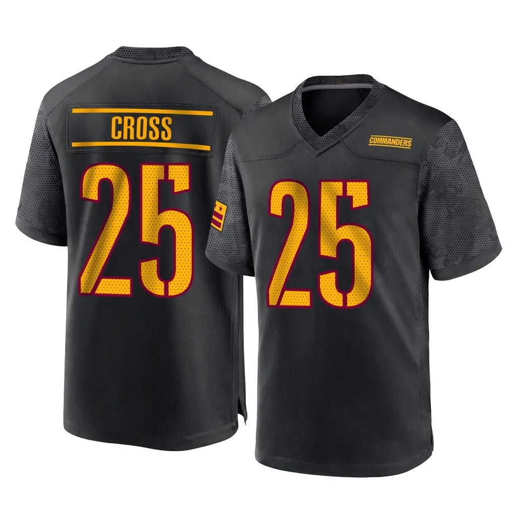 Pouc W.Commanders #25 Nick Cross Player Black Home Game Stitched Jerseys