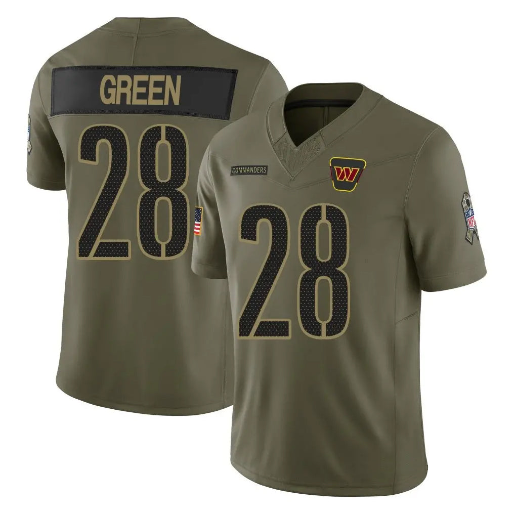 Pouc W.Commanders #28 Darrell Green Player  Olive Salute To Service Limited Stitched Jerseys