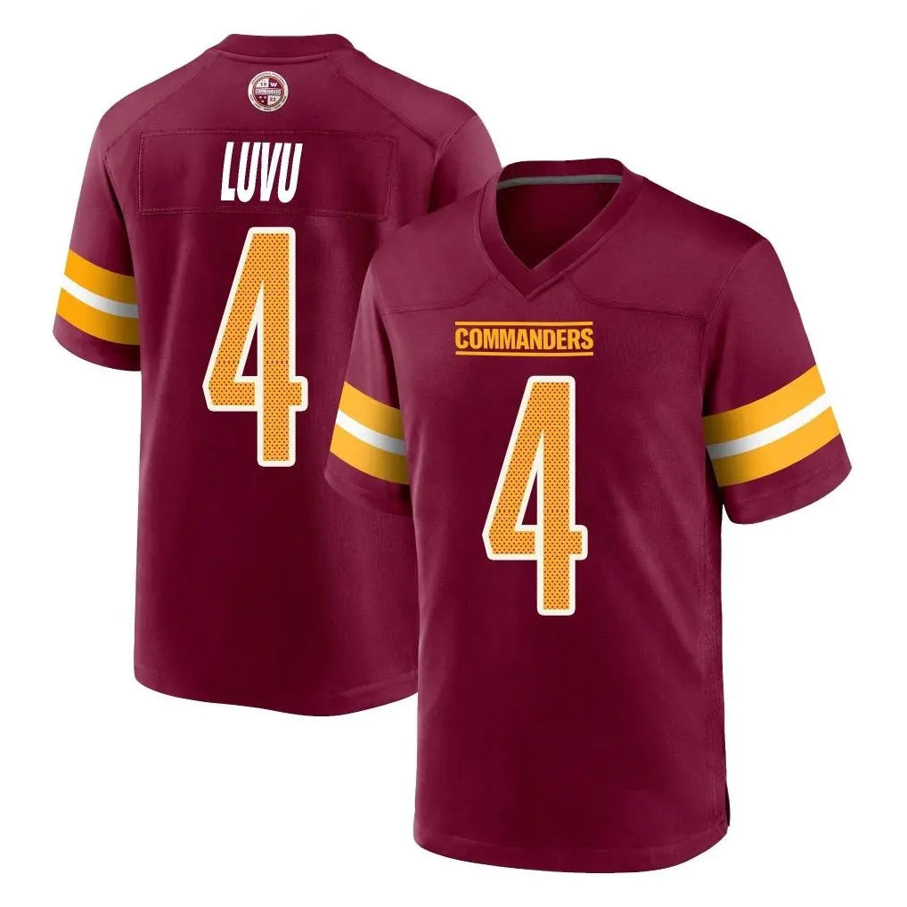 Pouc W.Commanders #4 Frankie Luvu Player Burgundy Home Game Stitched Jerseys