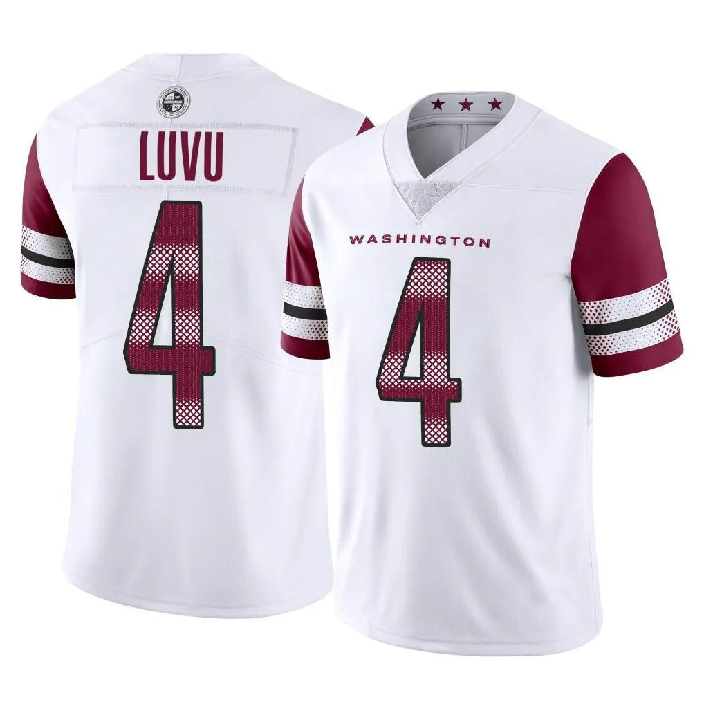 Pouc W.Commanders #4 Frankie Luvu Player White Limited Vapor Home Game Stitched Jerseys