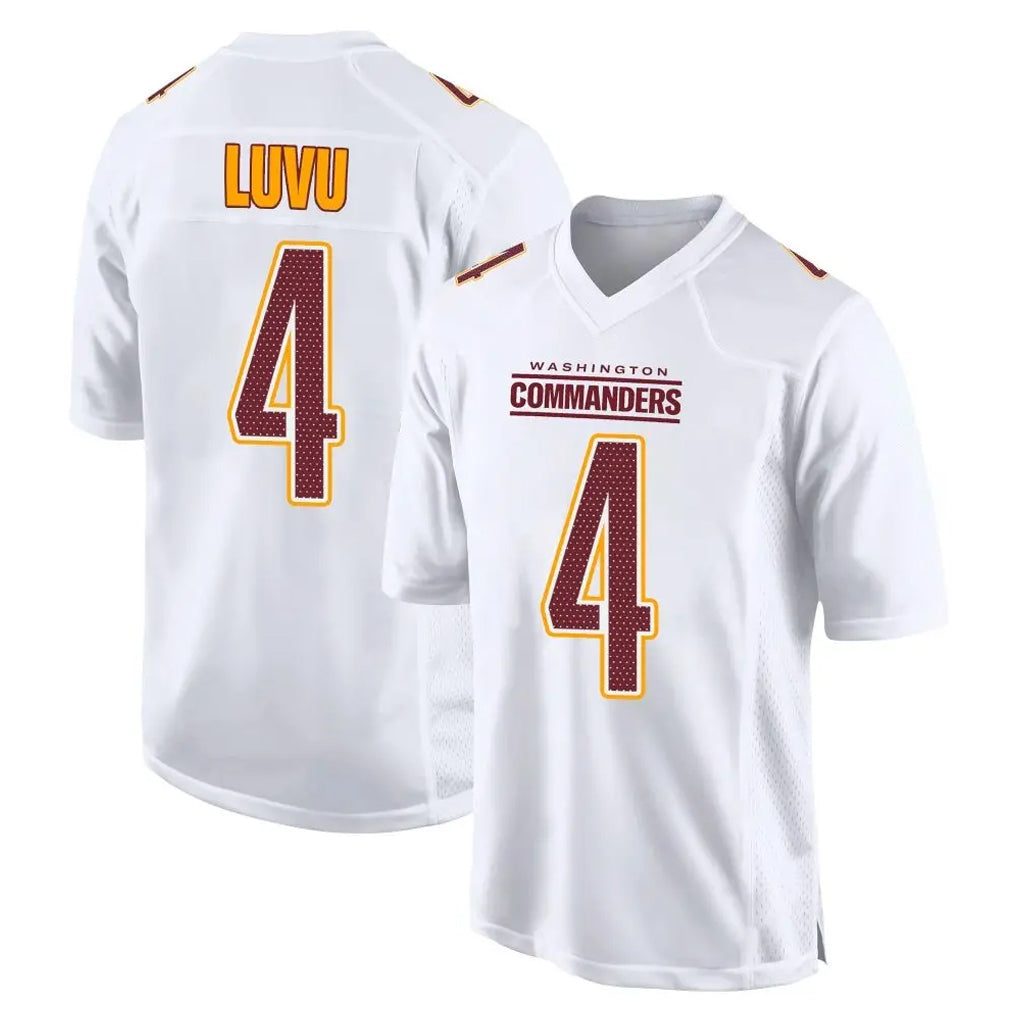 Pouc W.Commanders #4 Frankie Luvu Player White Tundra Fashion Home Game Stitched Jerseys