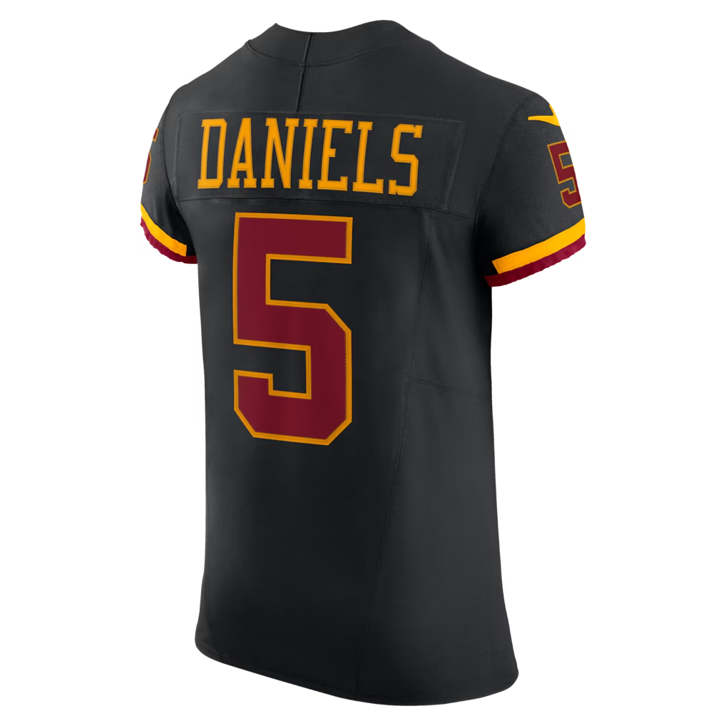 Pouc W.Commanders #5 Jayden Daniels Black Alternate Vapor F.U.S.E. Elite Stitched Jerseys