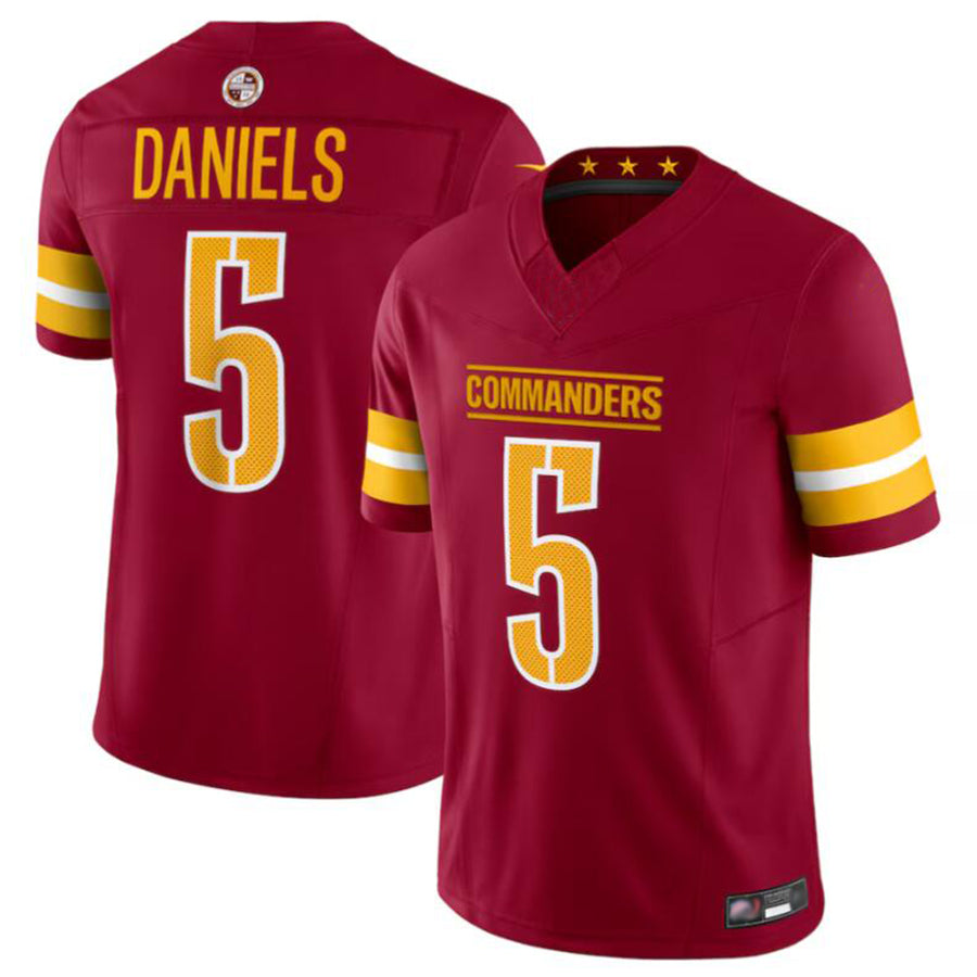 Pouc W.Commanders #5 Jayden Daniels Player Burgundy Vapor F.U.S.E. Limited Stitched Jerseys