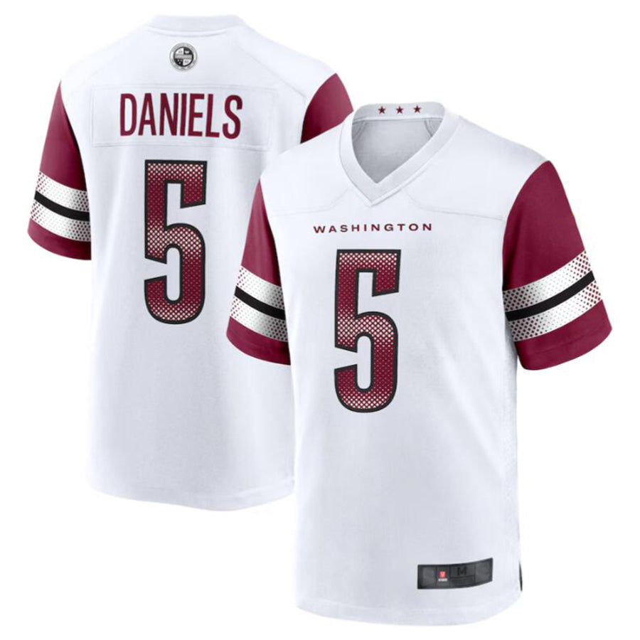 Pouc W.Commanders #5 Jayden Daniels White 2024 Draft First Round Pick Player Game Stitched Jerseys