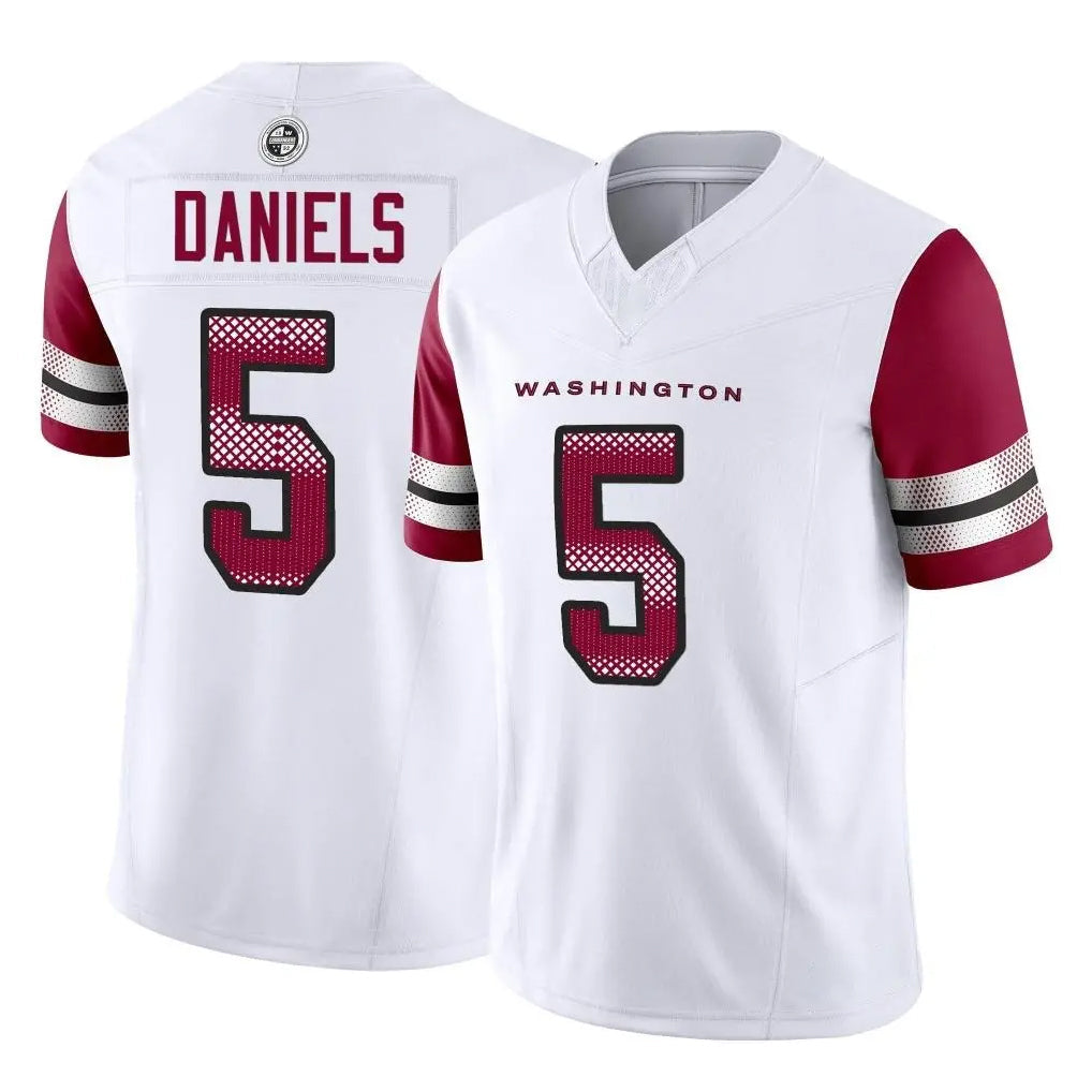 Pouc W.Commanders #5 Jayden Daniels White Vapor F.U.S.E. Limited Home Game Stitched Jerseys