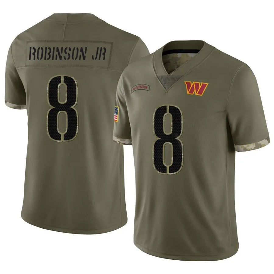 Pouc W.Commanders #8 Brian Robinson Jr. Player Olive Salute To Service Limited Stitched Jerseys