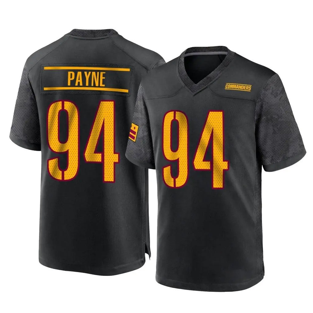 Pouc W.Commanders #94 Daron Payne Player Black Home Game Stitched Jerseys