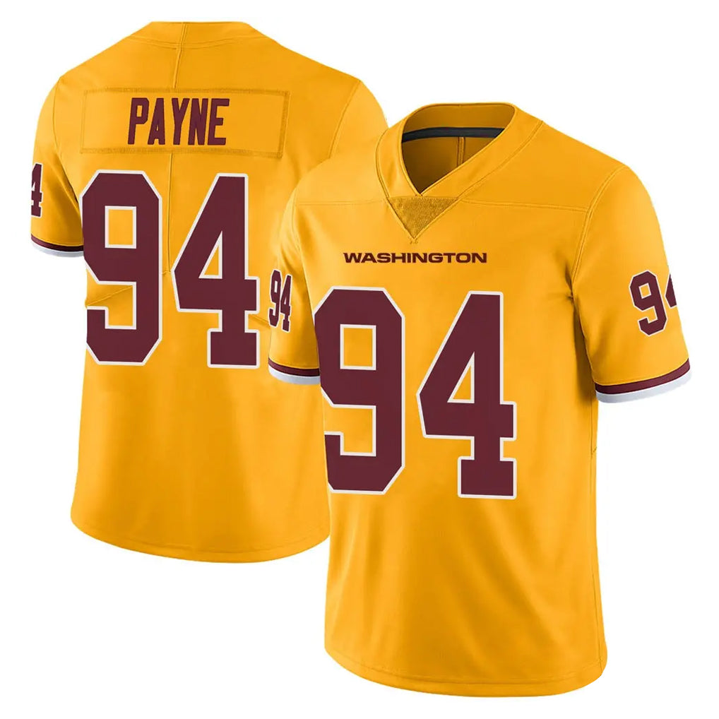 Pouc W.Commanders #94 Daron Payne Player Gold Limited Color Rush Home Game Stitched Jerseys