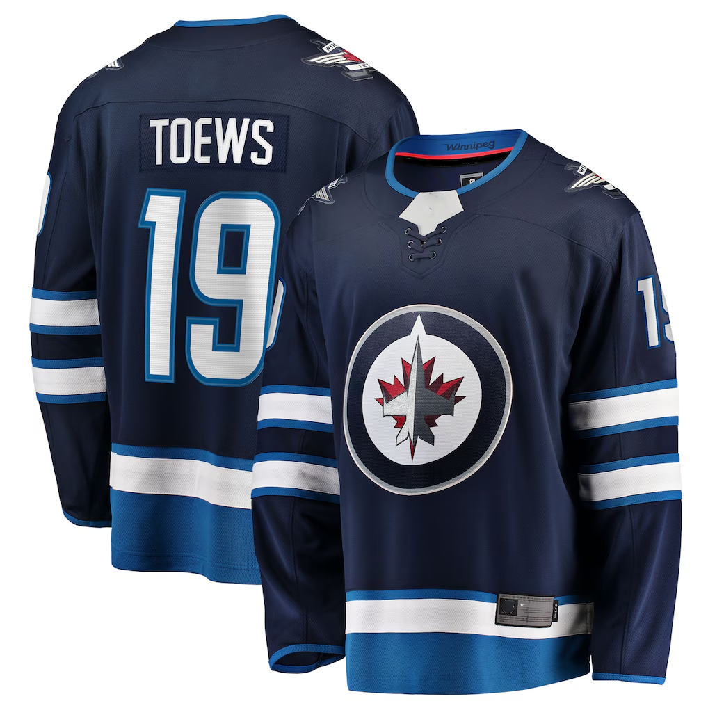 Pouc W.Jets #19 Jonathan Toews Navy Home Breakaway Jerseys