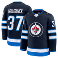 Pouc W.Jets #37 Connor Hellebuyck Navy Home Premium Jerseys