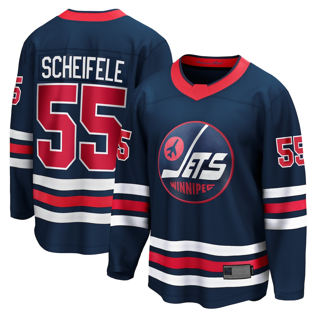 Pouc W.Jets #55 Mark Scheifele Navy Breakaway Jerseys