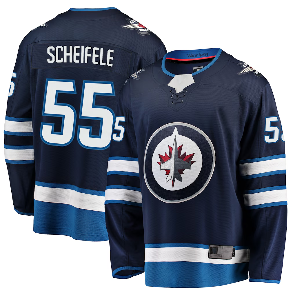 Pouc W.Jets #55 Mark Scheifele Navy Breakaway Replica Jerseys