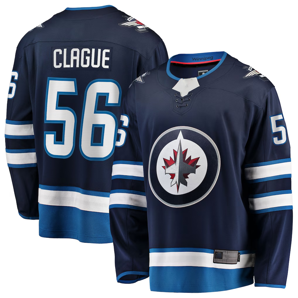 Pouc W.Jets #56 Kale Clague Navy Home Breakaway Jerseys