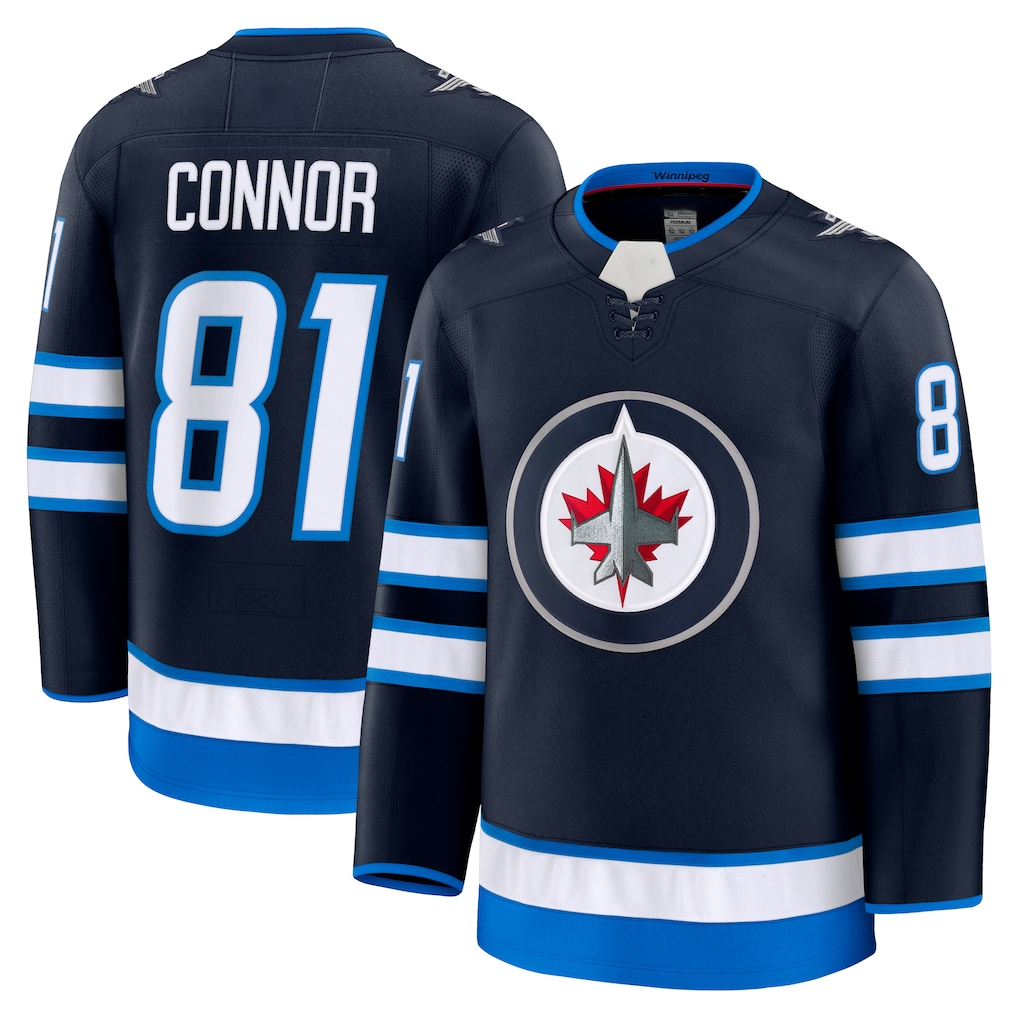 Pouc W.Jets #81 Kyle Connor Navy Home Premium Jerseys