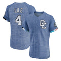 Pouc W.Nationals #4 Daylen Lile Player Blue City Connect Limited Stitched Jerseys